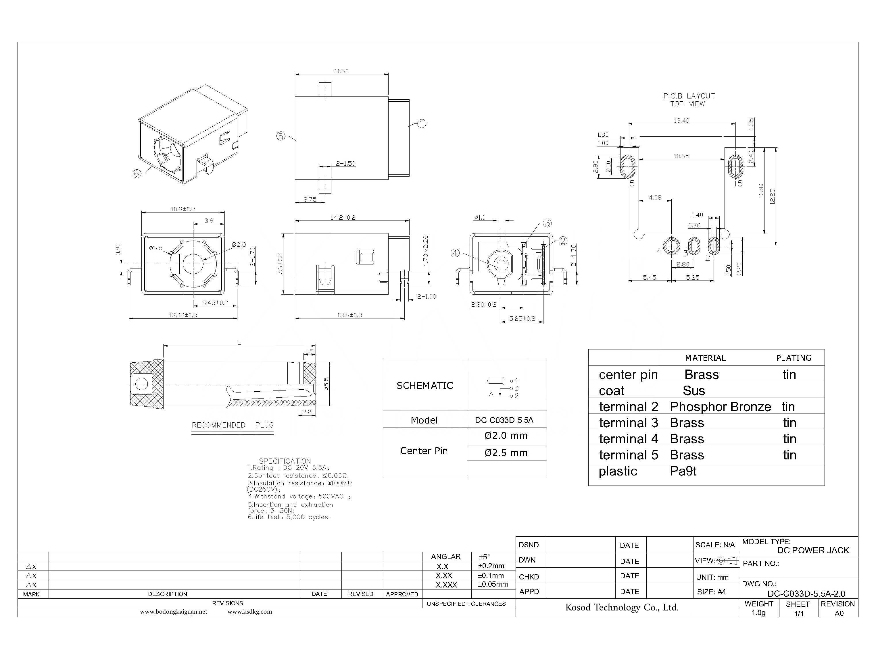 DC-C033D-5.5A-2.0